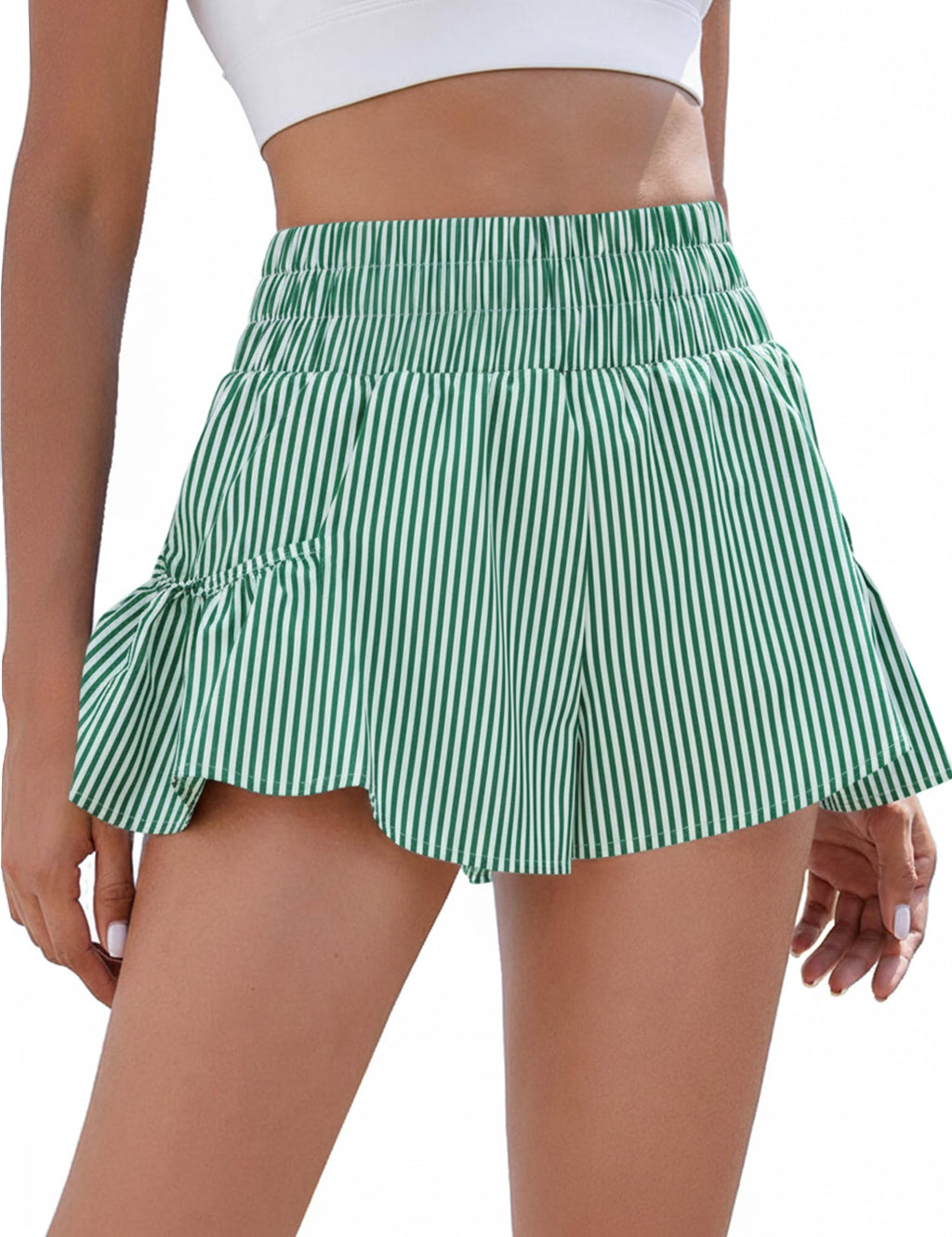 BMJL Womens High Waisted Shorts Athletic Running Shorts Workout Gym Quick Dry Flowy Shorts with Pockets