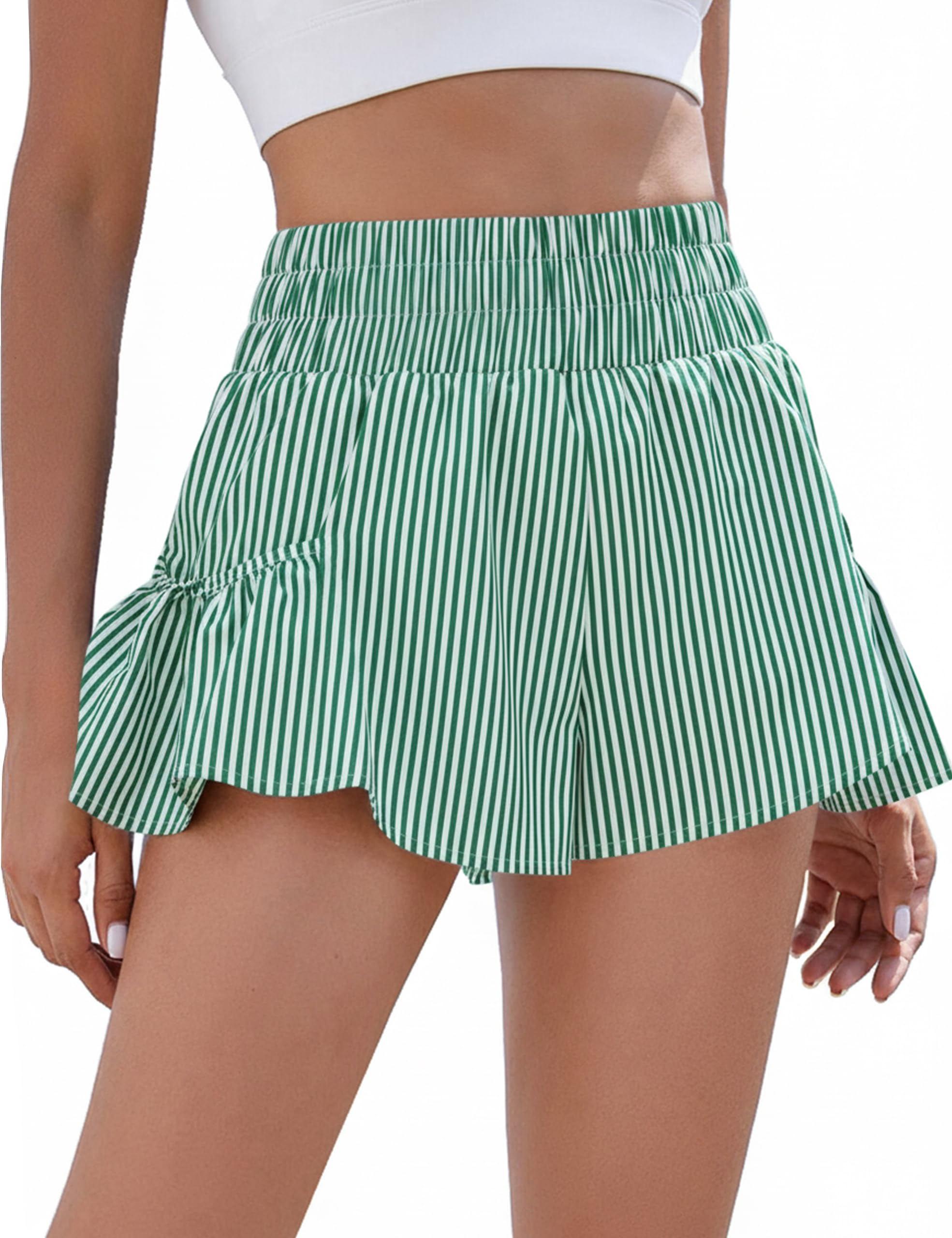 BMJL Womens High Waisted Shorts Athletic Running Shorts Workout Gym Quick Dry Flowy Shorts with Pockets
