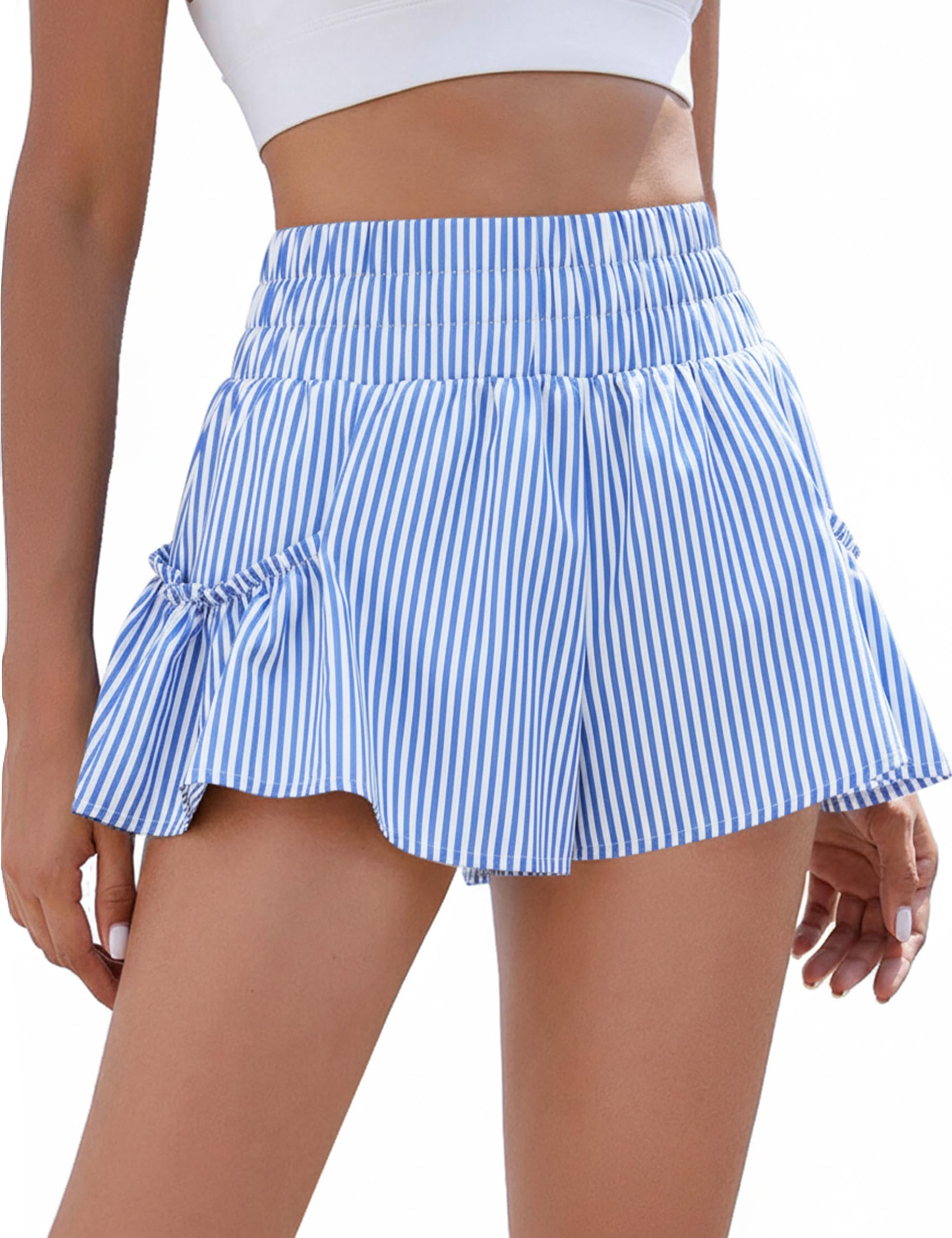 BMJL Womens High Waisted Shorts Athletic Running Shorts Workout Gym Quick Dry Flowy Shorts with Pockets